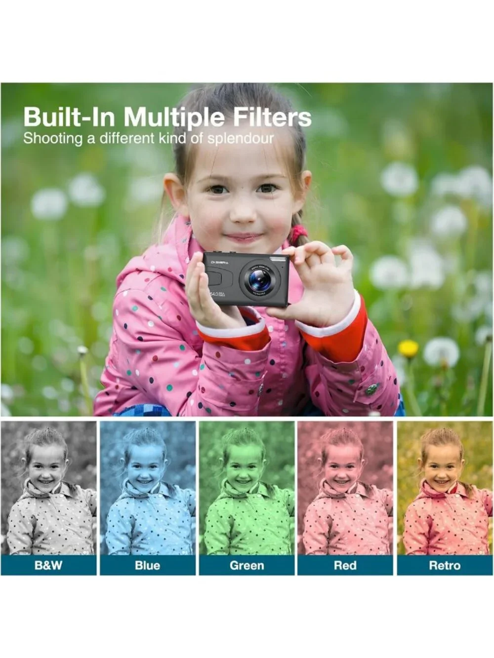 64MP 4K Digital Camera with 18X Zoom, LCD Screen, Anti-Shake, Vlogging Kit